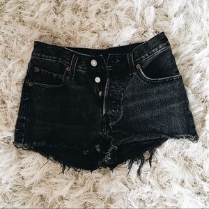Black Levi Cut Off Shorts